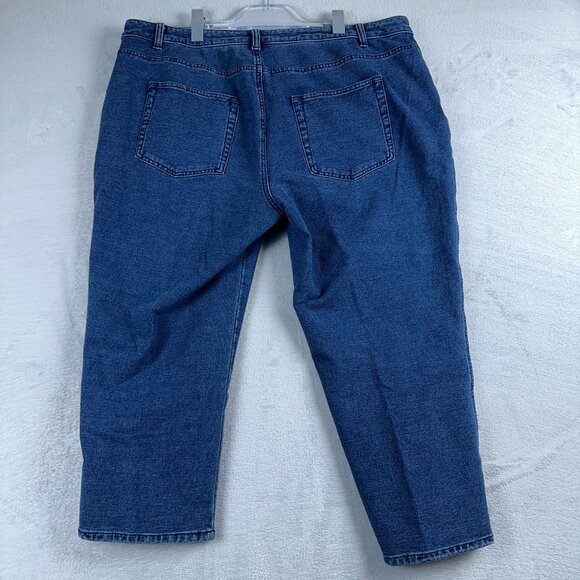 Dream Jeannes By Quacker Factory Capri Jeans High Rise Women's Blue Size 18W - Picture 2 of 12